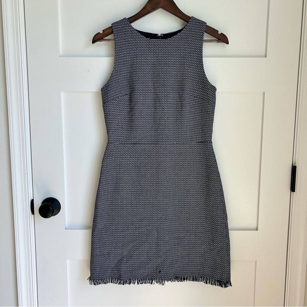 LOFT tweed dress w/ fringe